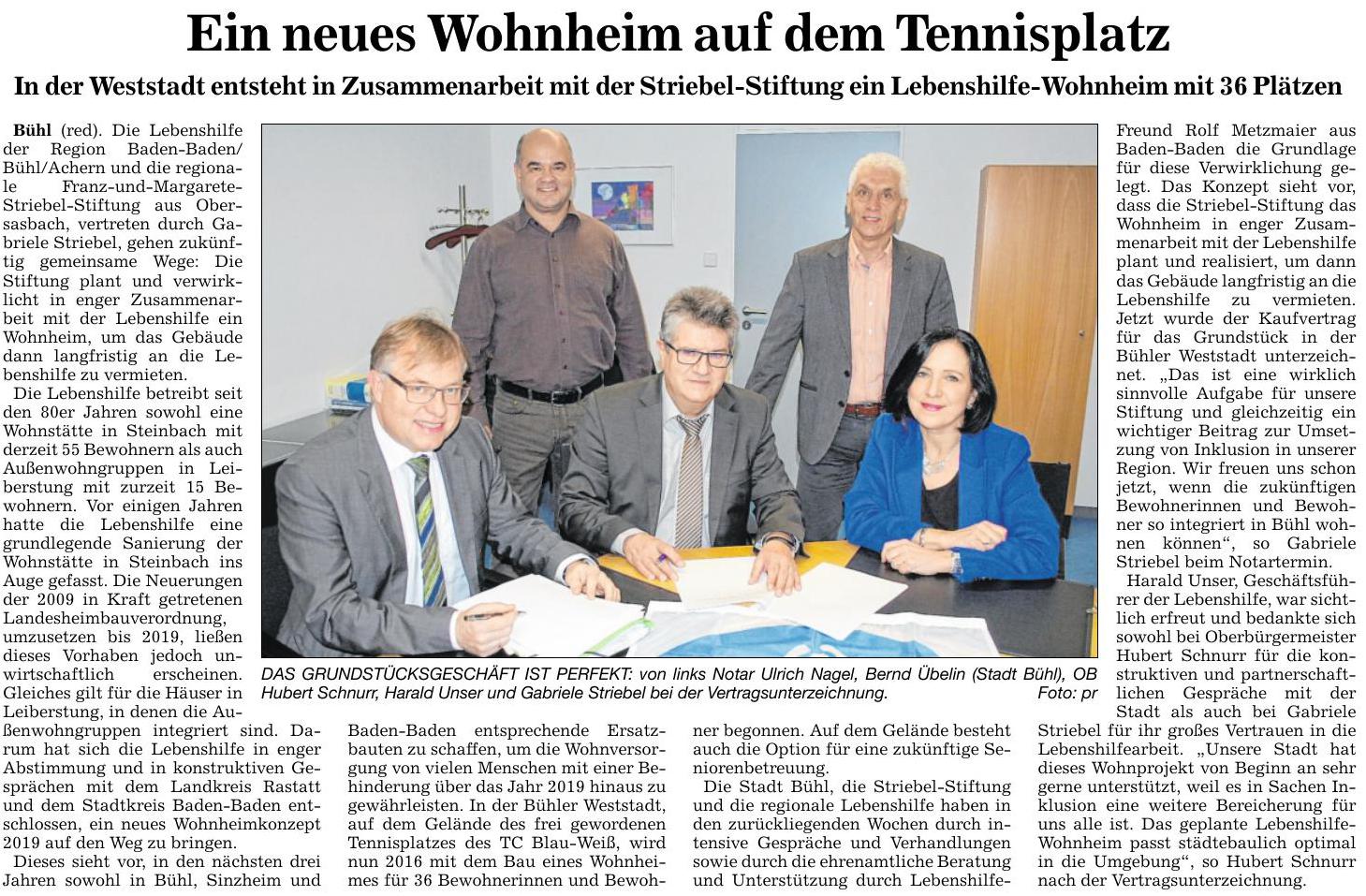 ABB 22.12.15 Lebenshilfe gibt Wohnheim in Steinbach auf