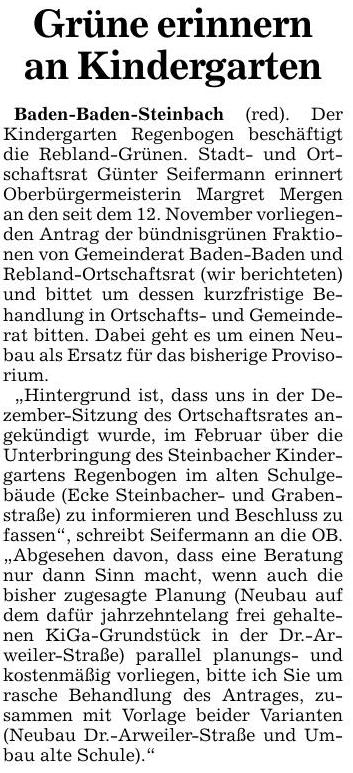 ABB+BNN 09.01.16 Grüne erinnern an KiGa