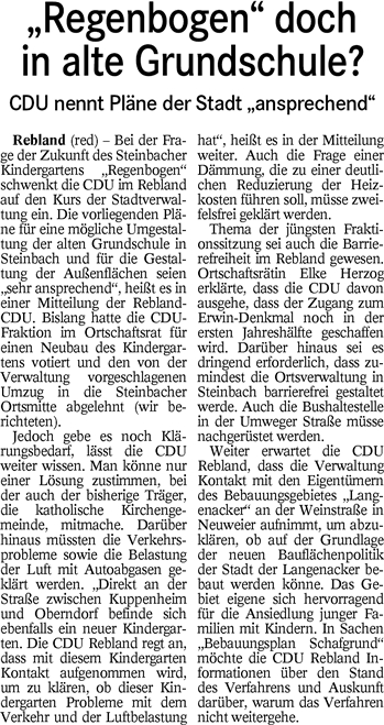 BT 23.01.16 CDU - Regenbogen doch in alte Grundschule