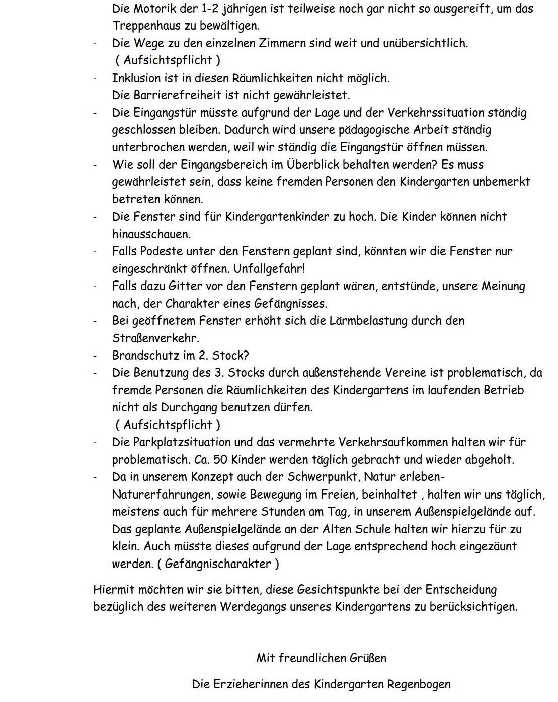 Stellungnahme der Erzieherinnen des Kindergarten Regenbogen_2