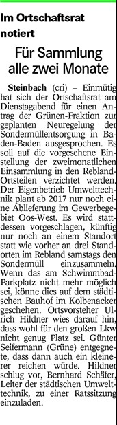 BT 09.06.16 Für Sammlung alle zwei Monate