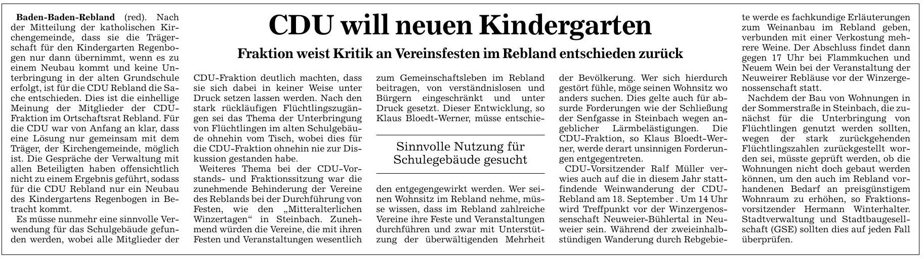 ABB 08.07.16 CDU will neuen Kindergarten Regenbogen