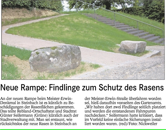 BT 10.08.16 Findlinge zum Schutz des Rasens